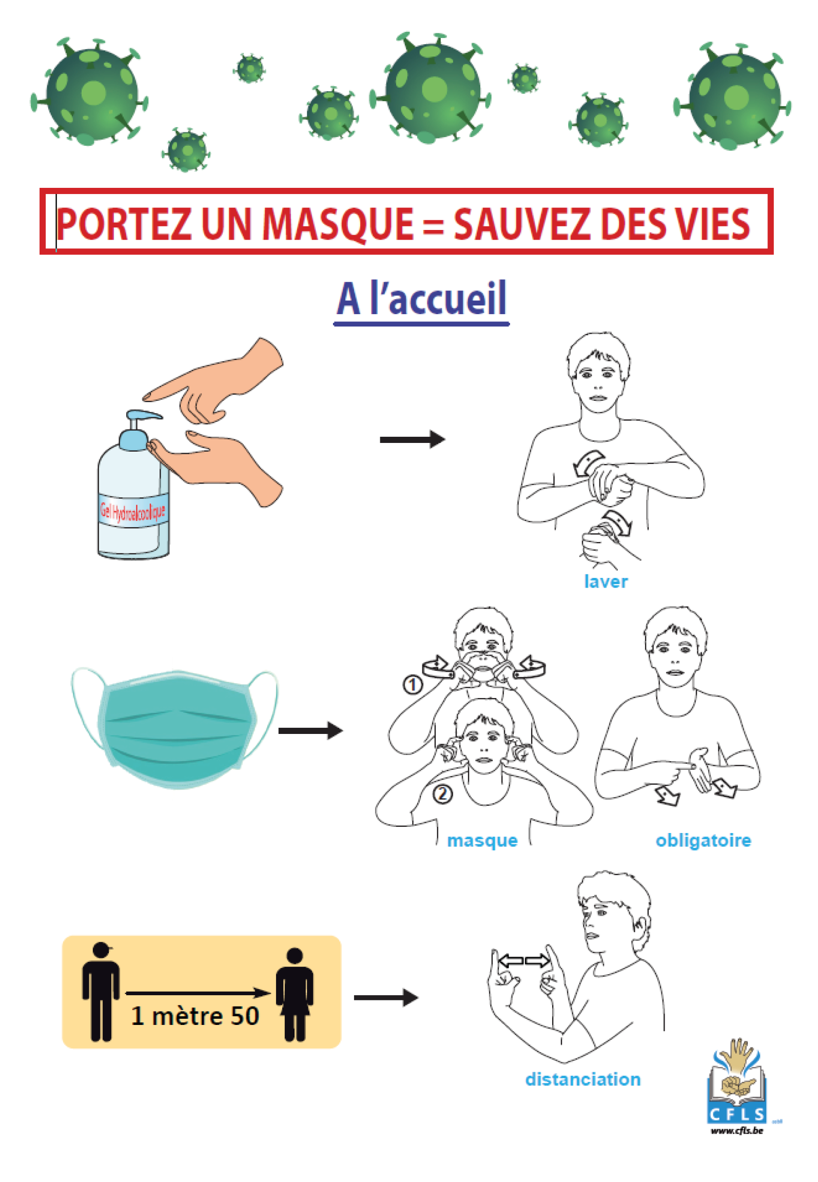 Portez un masque = Sauvez des vies  a l'accueil